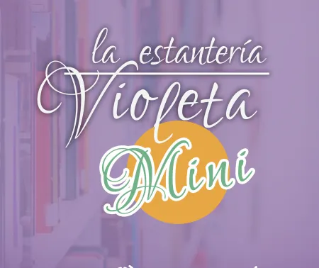Cartel Estantería violeta mini