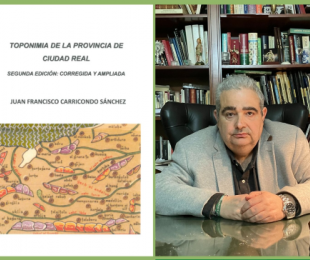 Portada del libro Toponimia de la provincia de Ciudad Real e imagen de Carricondo de Ca