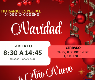 cartel nuevo horario navideño