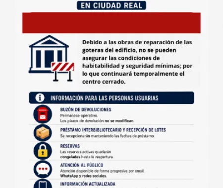 Cartel de cierre de la biblioteca