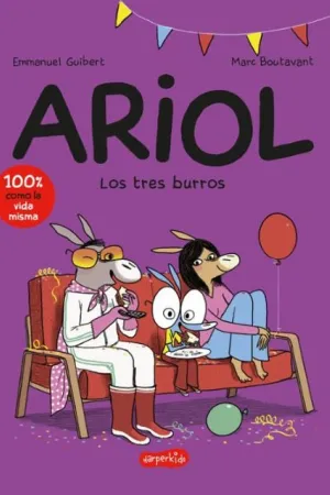 Portada del cómic Los tres burros. (Ariol, 9)