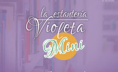 Cartel Estantería violeta mini