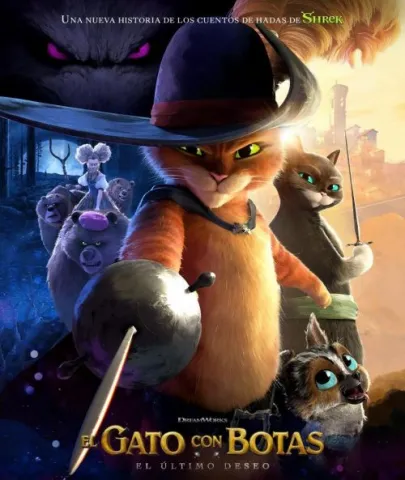 Portada de la película El gato con botas. El último deseo
