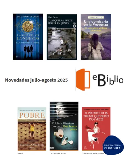 Novedades julio - agosto eBiblio