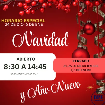 cartel nuevo horario navideño