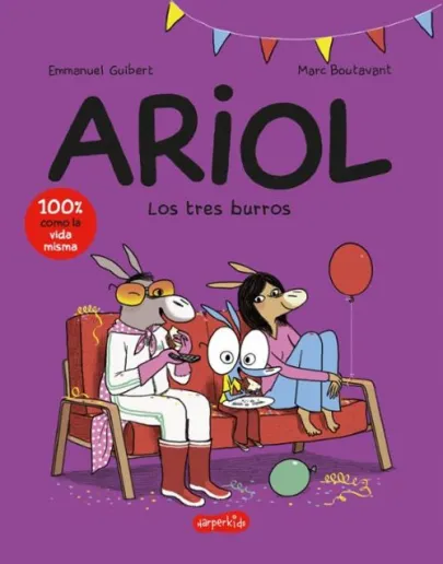 Portada del cómic Los tres burros. (Ariol, 9)
