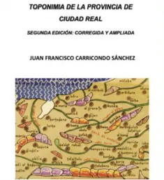 Portada del libro Toponimia de la provincia de Ciudad Real