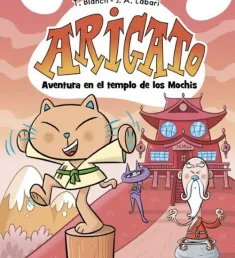 Portada del cómic Aventura en el templo de los Mochis. (Arigato 3)